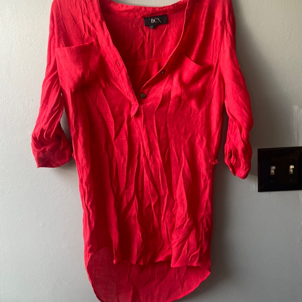 Super soft 3/4 sleeve red shirt